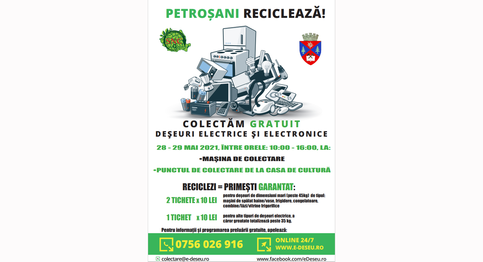 28 si 29 mai / „Petrosani Recicleaza!”