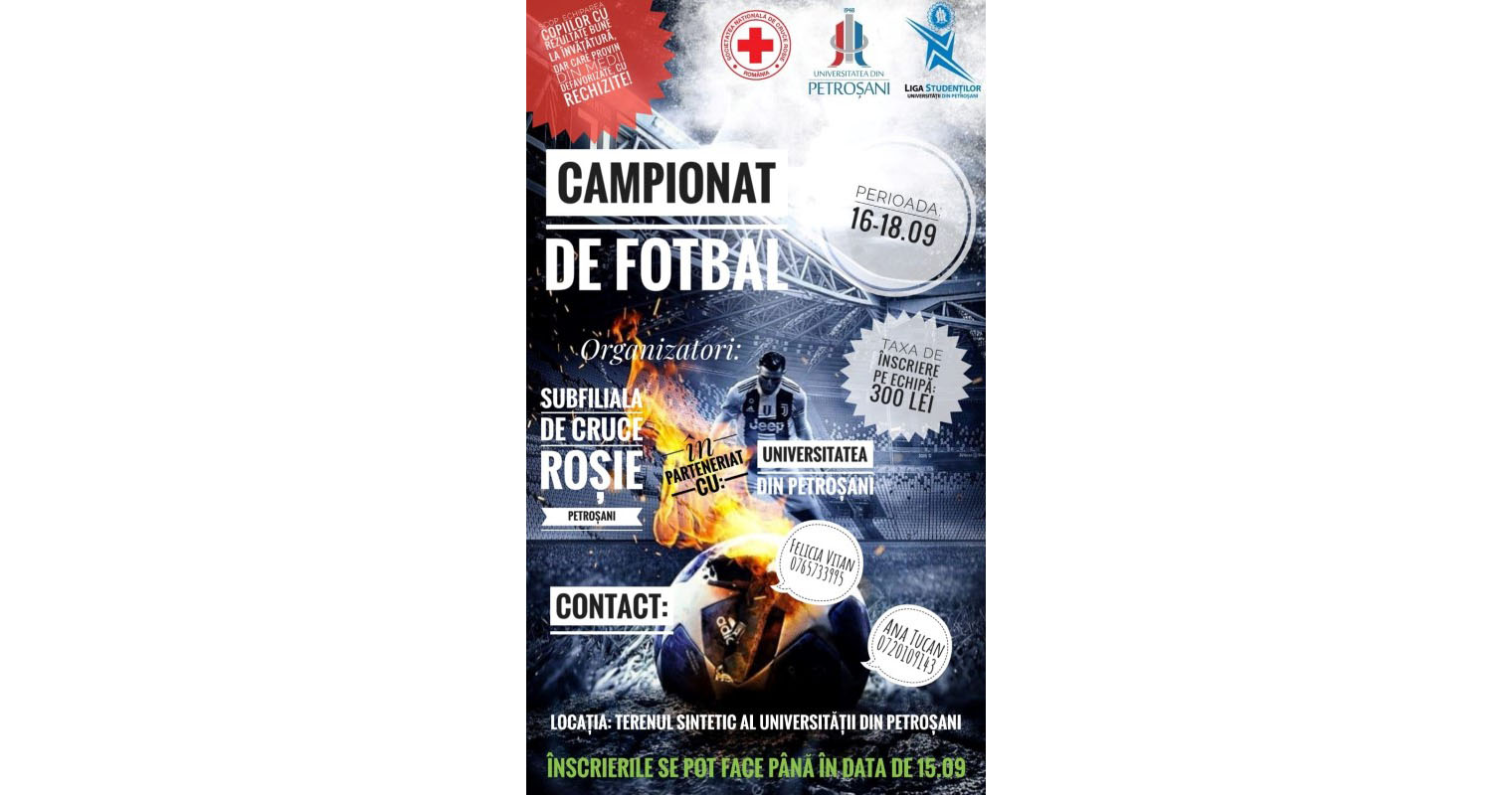 „Campionatul de Fotbal – Crucea Rosie” din Petrosani / Fotbal pentru rechizite scolare