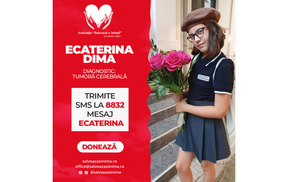 Un simplu SMS de 2 Euro, la 8832, cu textul Ecaterina, poate o noua sansa la o viata normala