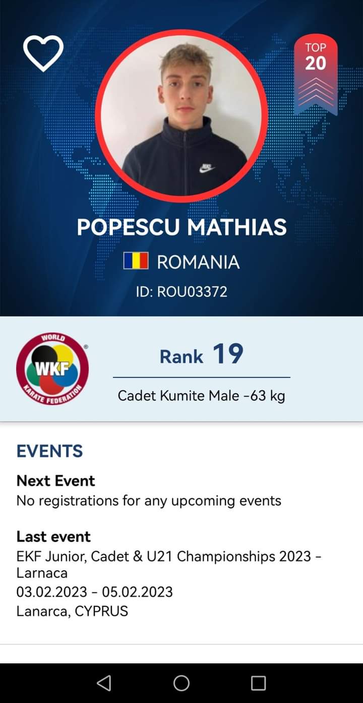 Karate / Mathias Popescu  - salt mondial