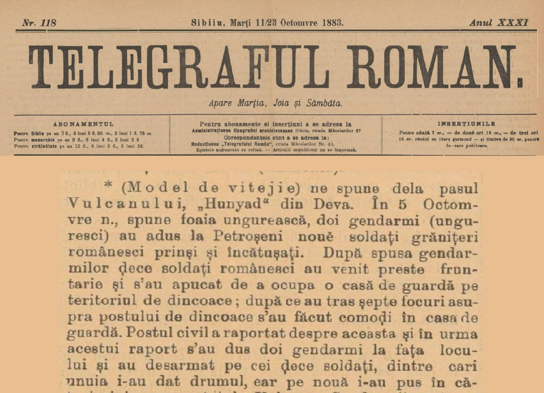 Un fake din 1883? / Granicerii romani ataca vama austro-ungara din Pasul Vulcan