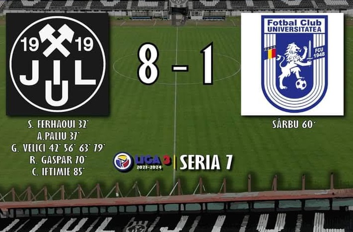Victorie la scor pentru Jiul. / Jiul Petrosani - FCU ll Craiova 8-1