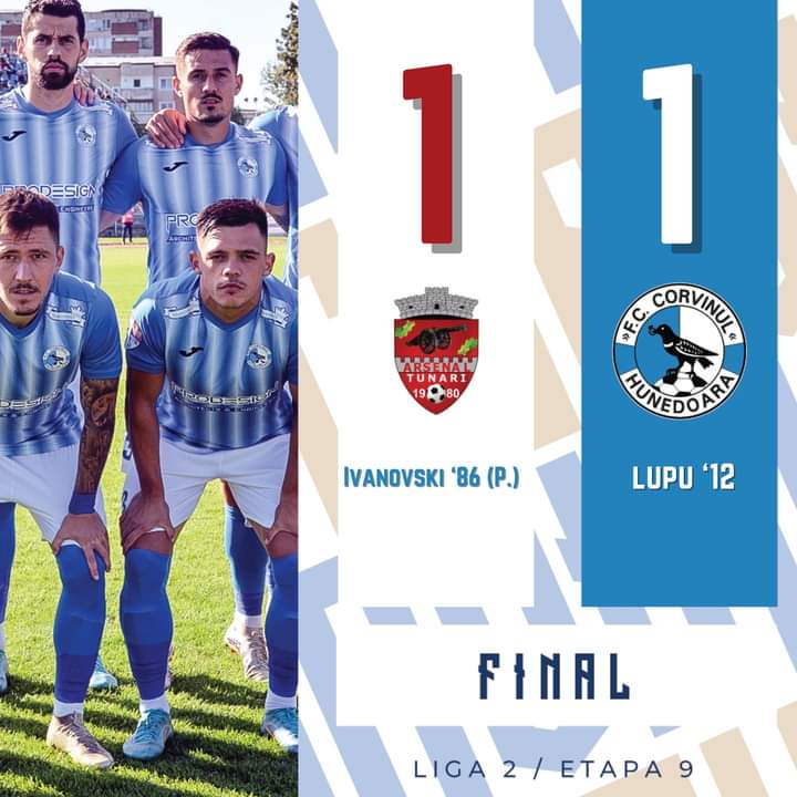 Fotbal Liga 2. Corvinul Hunedoara – un punct in deplasare