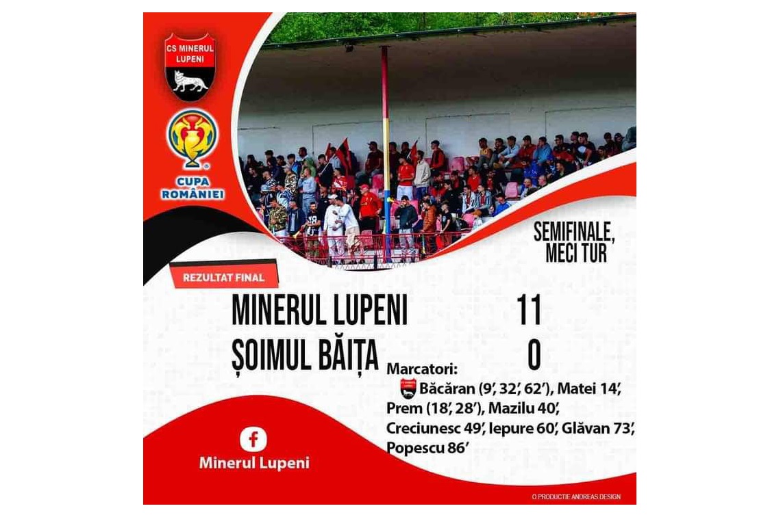 Fotbal. Cupa Romaniei / Pentru lupeneni - o victorie cat o calificare