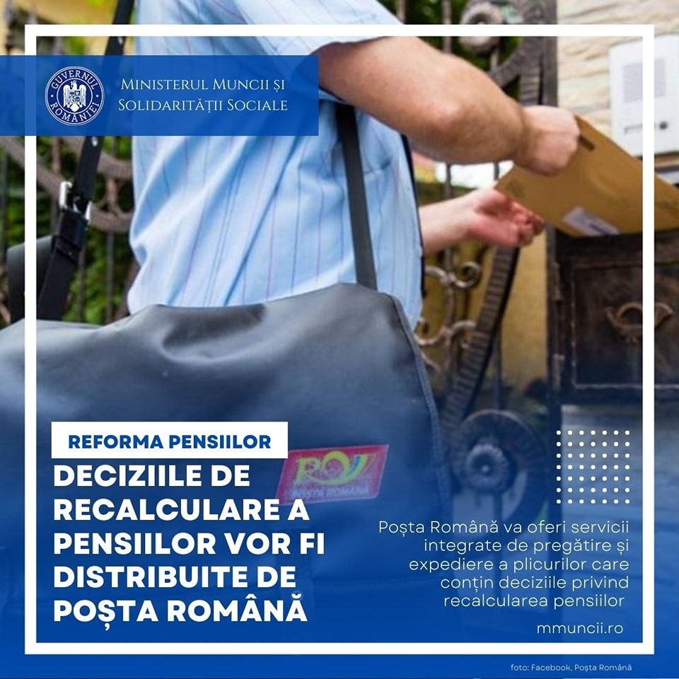 Din 10 iulie  Incepe distribuirea deciziilor pensiilor recalculate