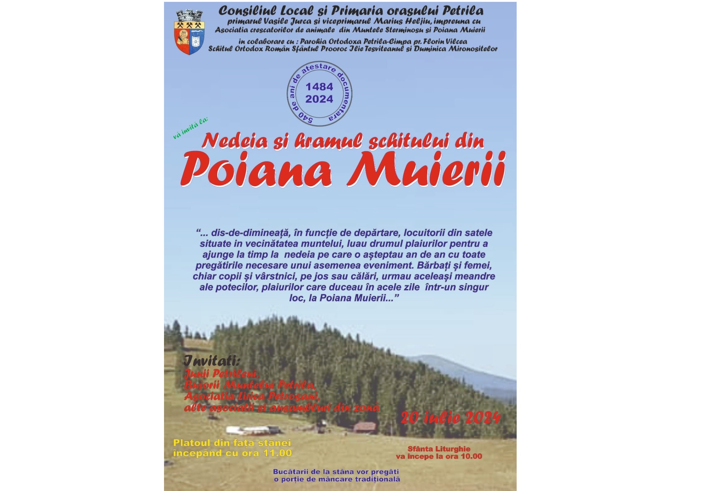 Nedeie, sambata, in Poiana Muierii