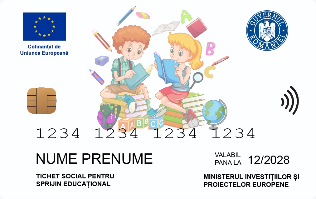 Pentru elevii defavorizati. Carduri educationale in valoare de 500 de lei