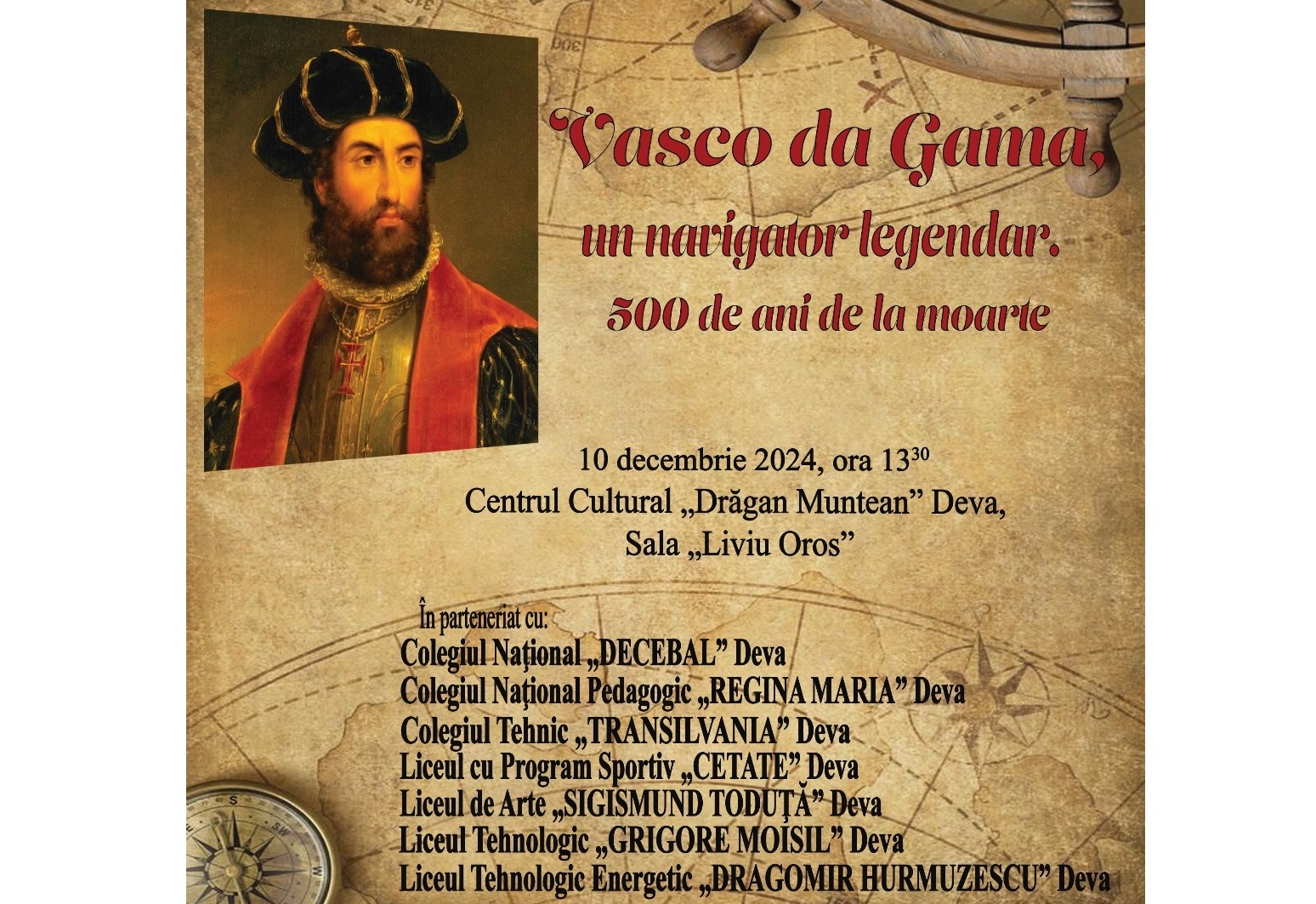 Biblioteca Judeteana „Ovid Densusianu” Hunedoara – Deva marcheaza 500 de ani de la moartea legendarului navigator Vasco da Gama