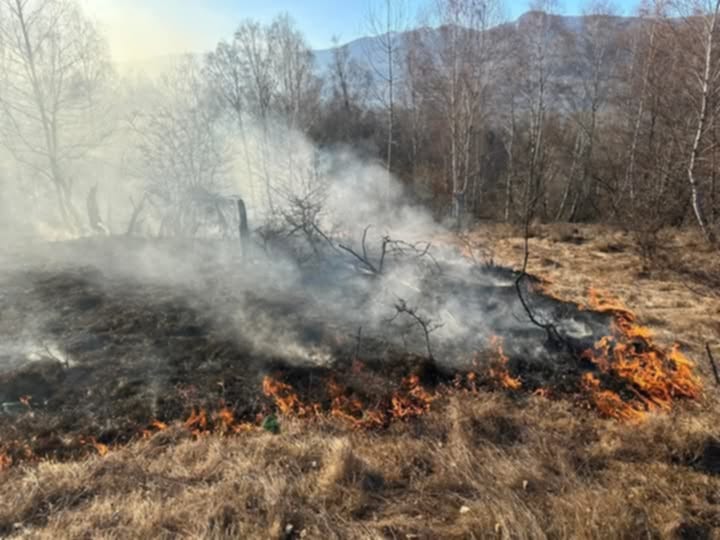 Vulcan. Pericolul incendierii vegetatiei uscate