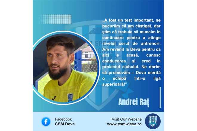Andrei Rat:  si ~Ma bucur ca am revenit acasa si ~