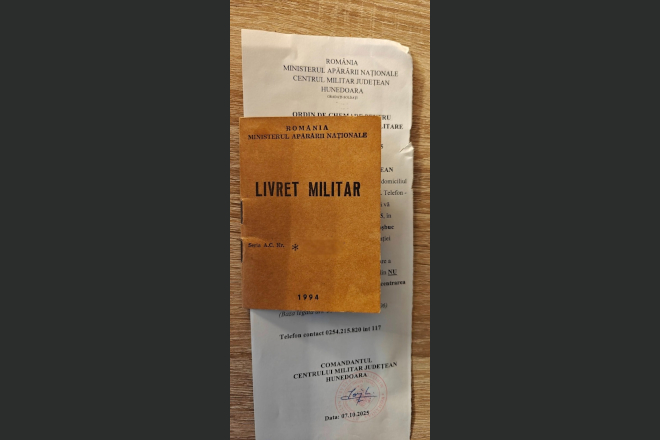 Ordine de chemare pentru rezervistii din Hunedoara