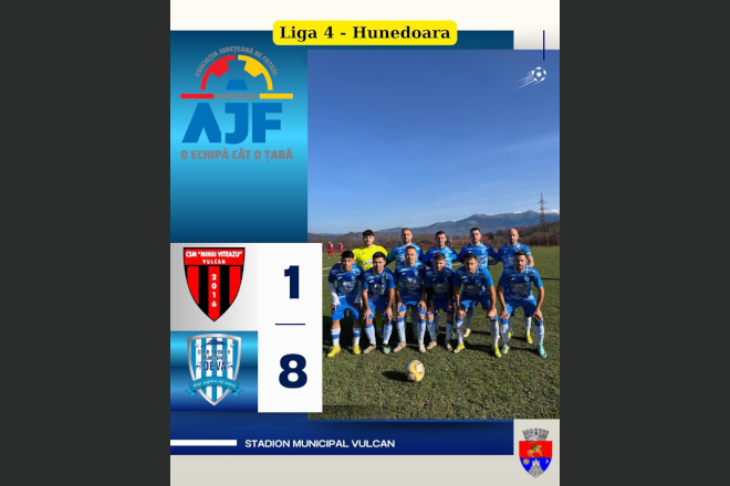 Fotbal. Liga 4. Victorie zdrobitoare pentru lider