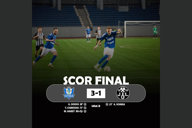 Fotbal. Liga 3. Jiulistii au coborat de pe podium