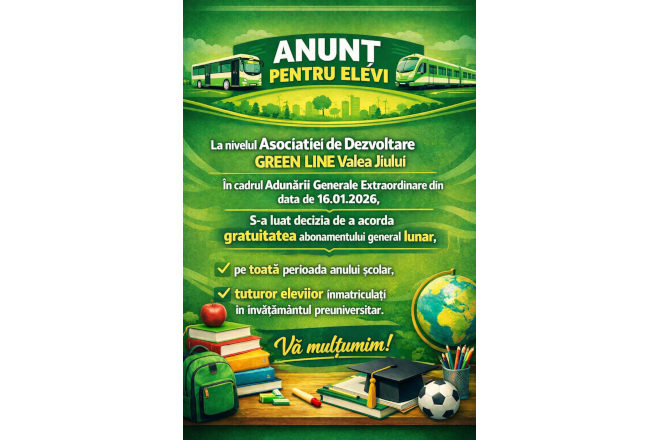 Pentru toti elevii Vaii, drumul spre scoala - gratuit