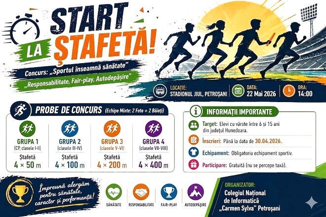 Stafeta bucuriei. Alergam pentru viitor la Petrosani 