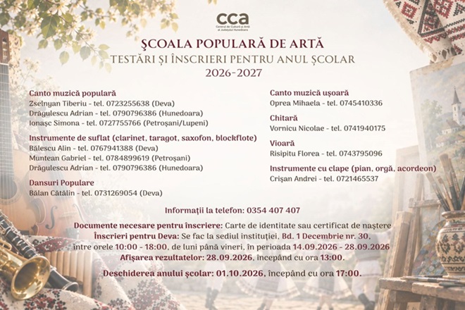 Muzica prinde glas in Valea Jiului. Inscrieri la canto si fluier