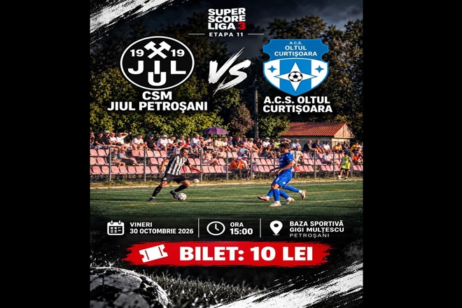 Jiul Petrosani se intoarce acasa! Duel cu Oltul Curtisoara, vineri, de la ora 15:00